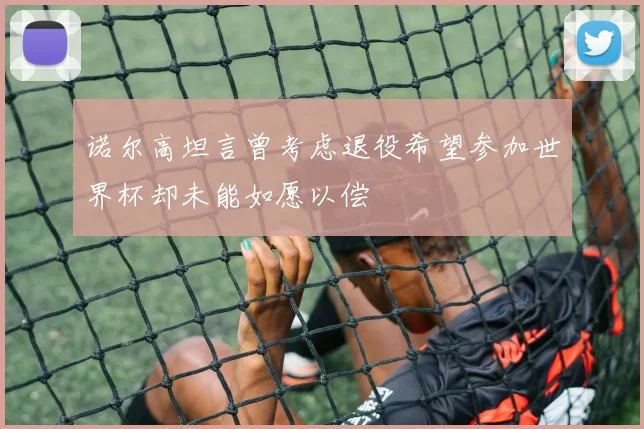 诺尔高坦言曾考虑退役希望参加世界杯却未能如愿以偿